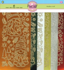 Peel - off stickervellen, 6 stuks assortiment, dwergen