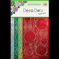 Peel - off stickervellen, 4 stuks deco dots assortiment