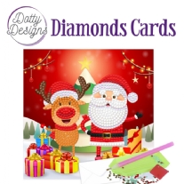 Dotty Designs Diamond card / Diamond painting, santa with deer