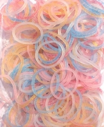 OUTLET Rainbow bands/loombandjes, 600 stuks, glow-in-the-dark mix