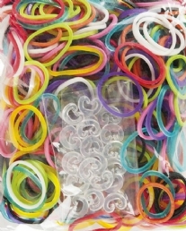 OUTLET Rainbow bands/loombandjes, 600 stuks, assortiment
