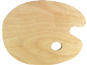 Ovale handpalet van gefineerd mdf, 24 x 30 cm