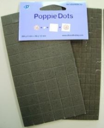 OUTLET Poppie dots vierkant, foamblokjes, 264 st 5mm en 66 st 13mm, zwart