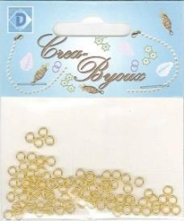 OUTLET Aanbuigoogjes/knijpringetjes, rond, 240 stuks, 4 mm goudkleurig