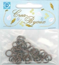 OUTLET Aanbuigoogjes/knijpringetjes, rond, 35 stuks, 10 mm antiek koper