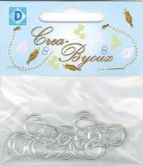 OUTLET Aanbuigoogjes/knijpringetjes, rond, 25 stuks, 12 mm zilverkleurig