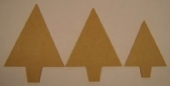 OUTLET MDF ornament kerstboom 3 stuks ass.