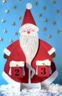OUTLET MDF Kerstman met adventkalender 3D, 59 cm