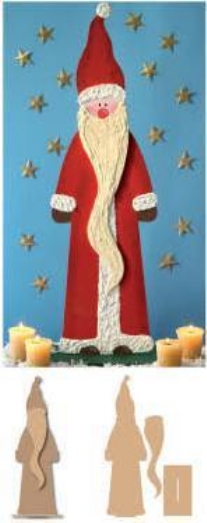 OUTLET MDF Kerstman, 3D, 45 cm