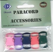 OUTLET Paracord kliksluiting, 10mm, 5 stuks, assortiment