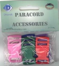 OUTLET Paracord kliksluiting, 15mm, 5 stuks, assortiment