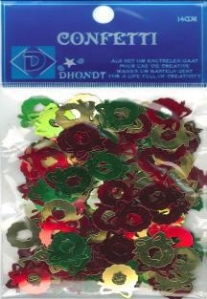 OUTLET Strooimateriaal / confetti, 14 gram, kerstkrans mix