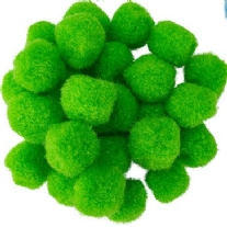 OUTLET Pompoentjes/pompons/pompoms, 13 mm, 80 st, lichtgroen