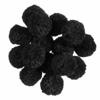 OUTLET Pompoentjes/pompons/pompoms, 13 mm, 80 st, zwart