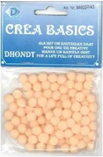 OUTLET  Pompoentjes/pompons/pompoms,13 mm, 80 st, perzik