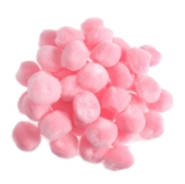 OUTLET Pompoentjes/pompons/pompoms, 13 mm, 80 st, roze
