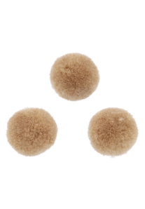 OUTLET Pompoentjes/pompons/pompoms, 13 mm, 80 st, lichtbruin