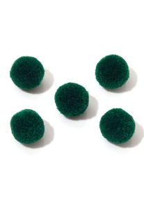 OUTLET Pompoentjes/pompons/pompoms, 13 mm, 80 st, donkergroen