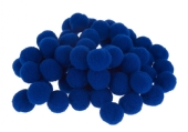 OUTLET Pompoentjes/pompons/pompoms, 13 mm, 80 st, blauw