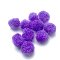 OUTLET Pompoentjes/pompons/pompoms, 25 mm, 40 st, paars