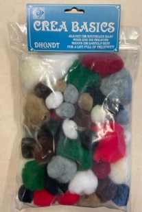 OUTLET Pompoentjes/pompons/pompoms kerstmix diverse maten