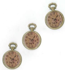 OUTLET Steampunk bedels/bedeltjes, horloge, 3 st, oud brons