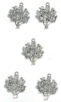 OUTLET Steampunk bedels/bedeltjes, boom, 5 st, antiek zilver
