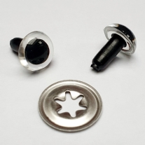 OUTLET Kunststof ogen met veiligheidssluiting, 18mm, 20 stuks transparant