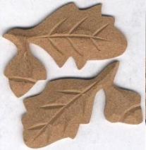 OUTLET MDF Ornament Eikenblad rechts en links 8 x 4 cm