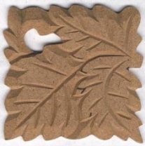OUTLET MDF Ornament eikenblad vierkant 8 x 8 cm