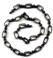 OUTLET Sieraden ketting ovaal antraciet, 50 cm
