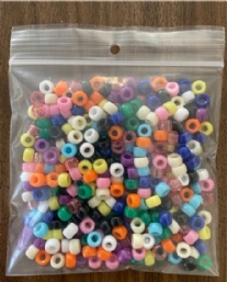 OUTLET Kunststof grootgaats kralen, 6mm, 35 gram, assortiment, ca.330 st