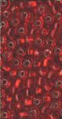 OUTLET Glazen kraaltjes/ rocailles met zilveren kern, 3 mm (8/0), 100 gram, rood