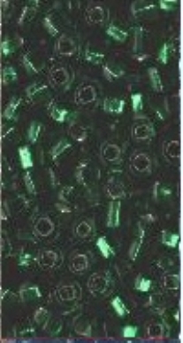 OUTLET Glazen kraaltjes/ rocailles met zilveren kern, 3 mm (8/0), 100 gram, groen