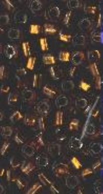 OUTLET Glazen kraaltjes/ rocailles met zilveren kern, 3 mm (8/0), 100 gram, bruin