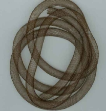 OUTLET Fishnet tubes, nylon, 8mm x 1 meter, bruin