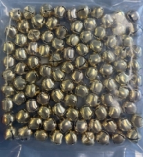 OUTLET Messing belletjes met oogje, 9 mm, 100 stuks