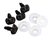 OUTLET Zwarte dierenneuzen, 10 stuks, 18mm