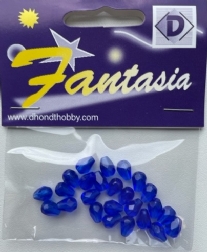 OUTLET Glazen facetkralen 6/8mm, 25 stuks, blauw