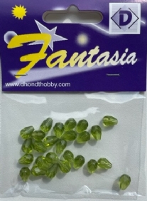 OUTLET Glazen facetkralen 6/8mm, 25 stuks, groen