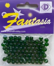 OUTLET Transparante glaskralen rond, 6 mm, 80 stuks, groen