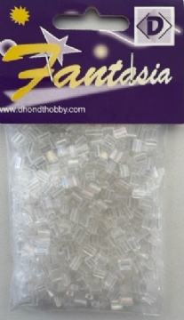 OUTLET Glazen staafkralen, 3.5 x 5 mm, 50 gram, kristal AB