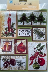 OUTLET Stickervel kerst, season's cheer, 23 x 18 cm,