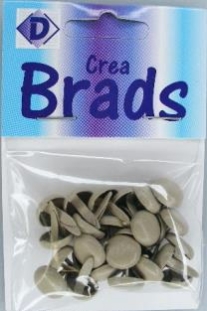 OUTLET Splitpennen / brads, 8 x 10 mm, cement grijs