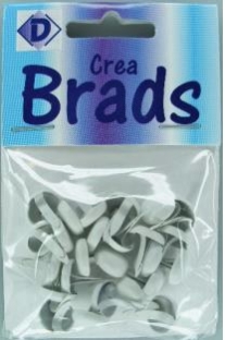 OUTLET Splitpennen / brads, 8 x 10 mm, wit