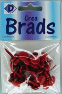 OUTLET Splitpennen / brads, 8 x 10 mm, rood
