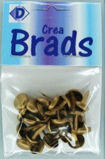 OUTLET Splitpennen / brads, 8 x 10 mm, mat goud