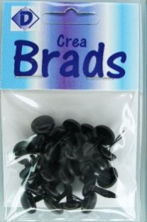OUTLET Splitpennen / brads, 8 x 10 mm, zwart