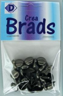 OUTLET Splitpennen / brads, 8 x 10 mm, staalgrijs