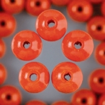 OUTLET Houten kralen, rond, 12 mm, 32 stuks, oranje
